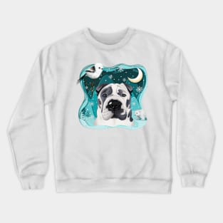 A Shar Pei in the Snowy Moonlight Crewneck Sweatshirt